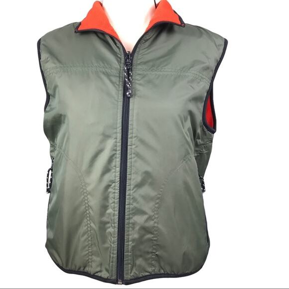 Free Tech Vest Zip Up Sleeveless Womens Green Fleece Size Small - Picture 1 of 9